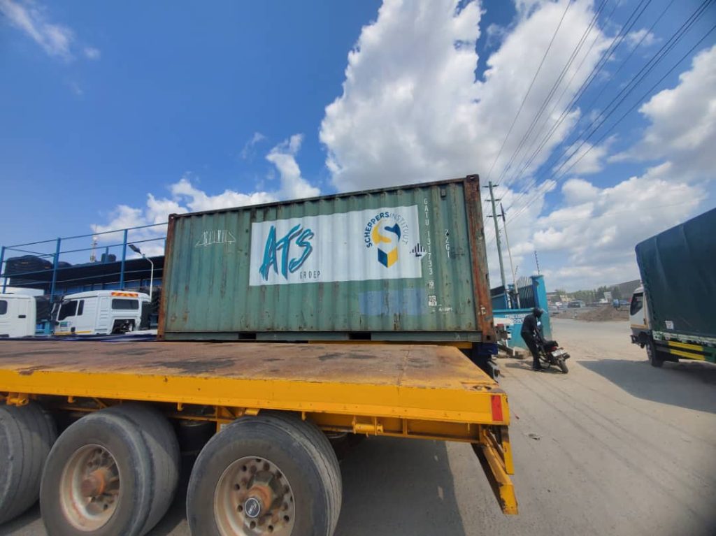 De container is nog steeds onderweg